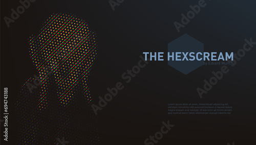 Digital Hex Halftone Pattern The Scream Picture