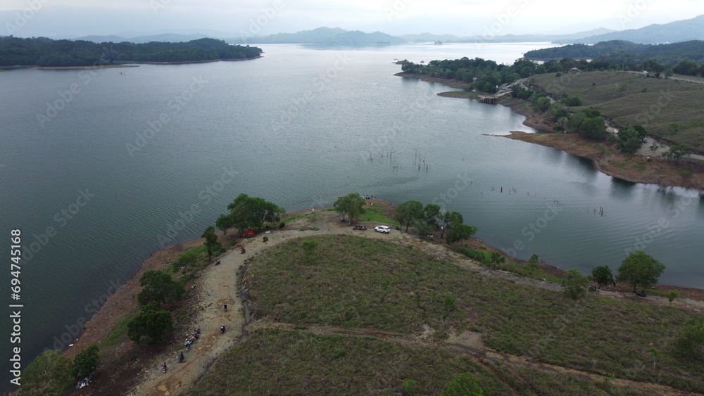 Beauty of Bukit Batu in aerial view. Bukit Batu is a natural landscape located at Riam Kanan, Banjar, South Kalimantan, Indonesia Beauty of Bukit Batu in aerial view. Bukit Batu is a natural landscape located at Riam Kanan, Banjar, South Kalimantan, Indonesia
