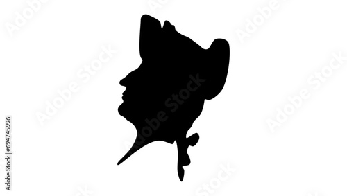 Alexander Hood, 1st Viscount Bridport, black isolated silhouette