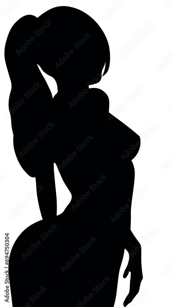 beautiful shadow silhouette figure of a woman