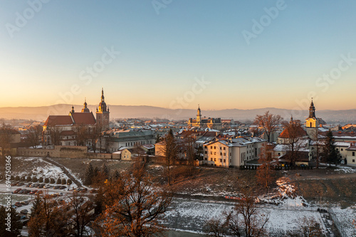 Old town at sunrise Nowy Sacz 