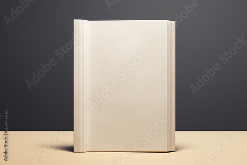 机の上に置かれた白い本 photo