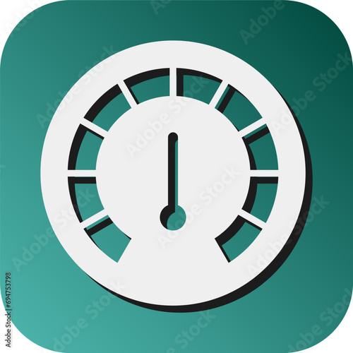 Tachometer Vector Glyph Gradient Background Icon Design