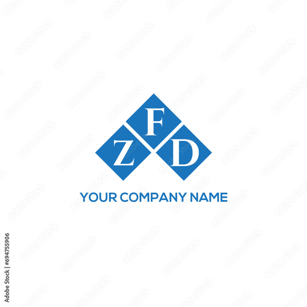 Fototapeta premium FZD letter logo design on white background. FZD creative initials letter logo concept. FZD letter design. 