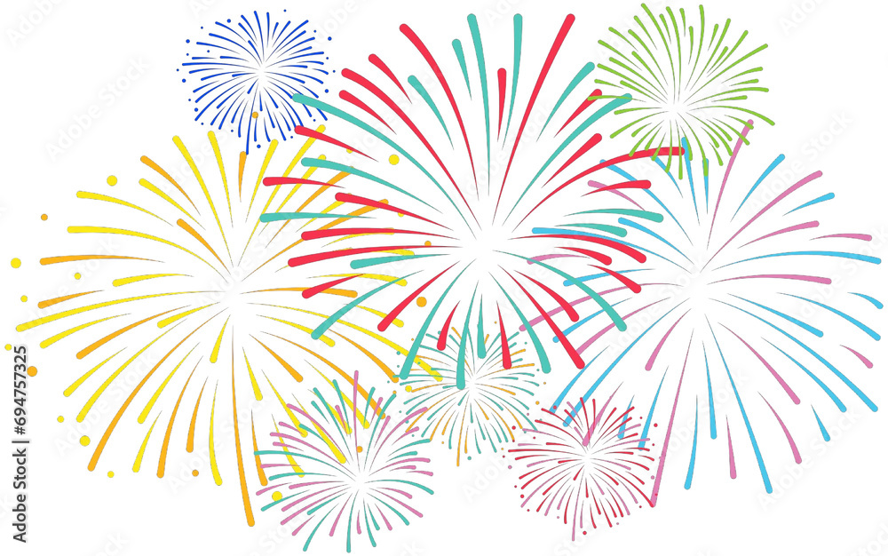 fireworks isolated on transparent or white background, png, mockup	