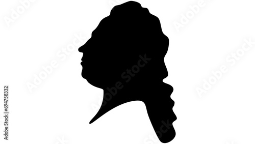 Robert Walpole, 1st Earl of Orford,black isolated silhouette