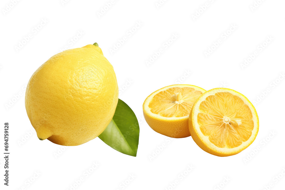 Lemon Adobe File Whole of lemon and sliced lemon isolated on transparent background ...