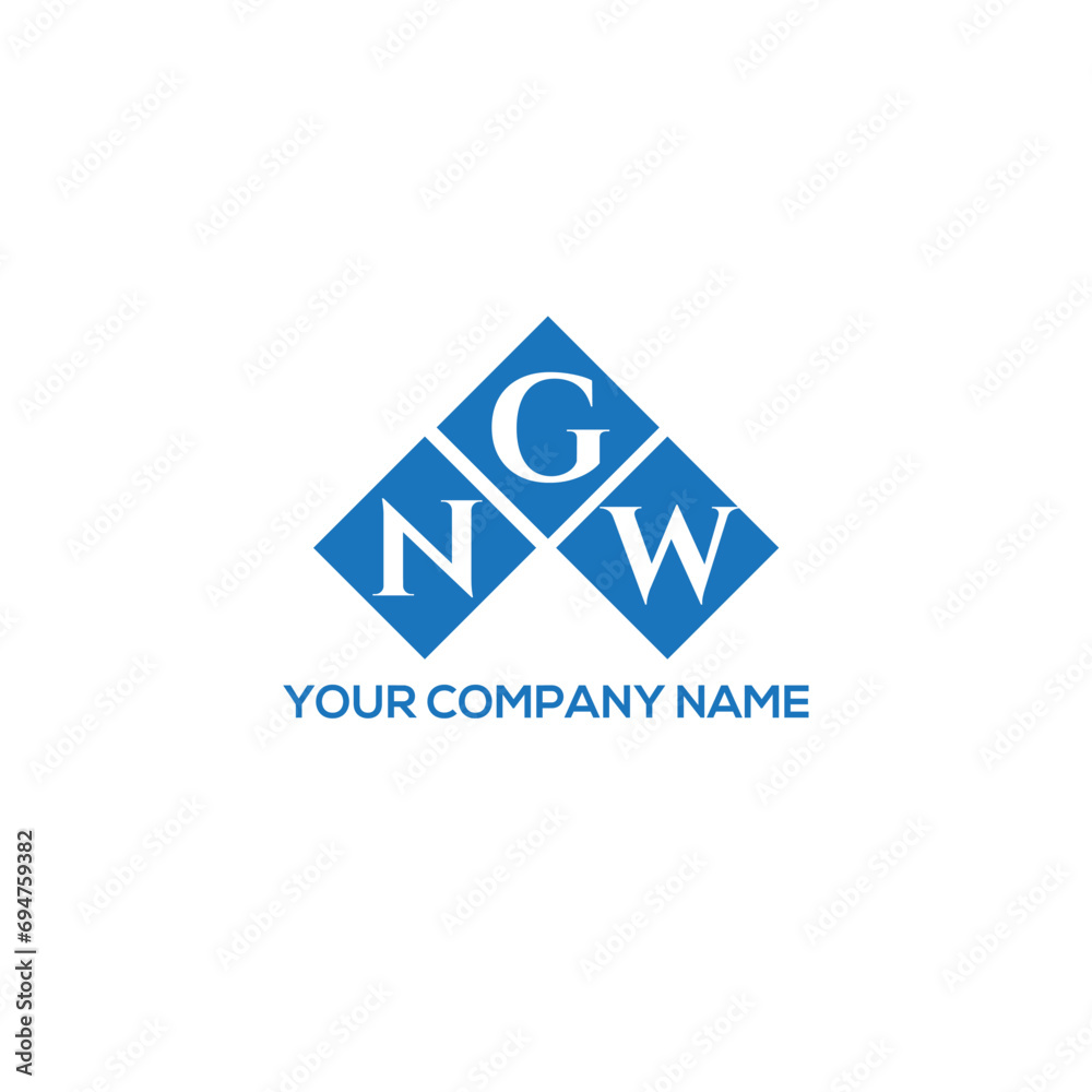 Fototapeta premium GNW letter logo design on white background. GNW creative initials letter logo concept. GNW letter design. 