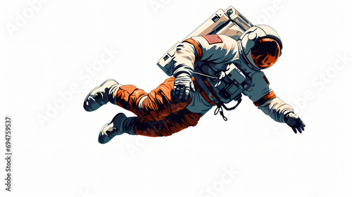 Astronaut Illustration on White Background