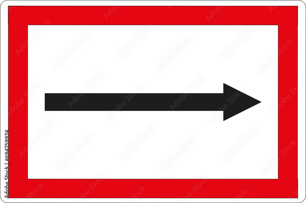 Panneaux code de la navigation en eaux intérieures: Obligation de prendre la direction indiquée Panneaux code de la navigation en eaux intérieures: Obligation de prendre la direction indiquée