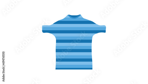 a blue striped t-shirt isolated on white background