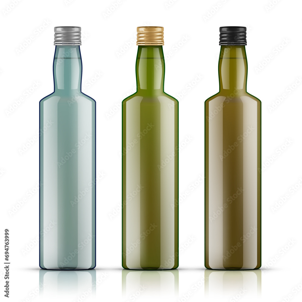 Glass Bottle With Screw Cap For Olive Oil Set Glass Bottle With Screw Cap For Olive Oil Set