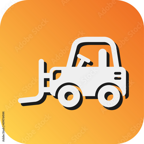 Plow Vector Glyph Gradient Background Icon Design