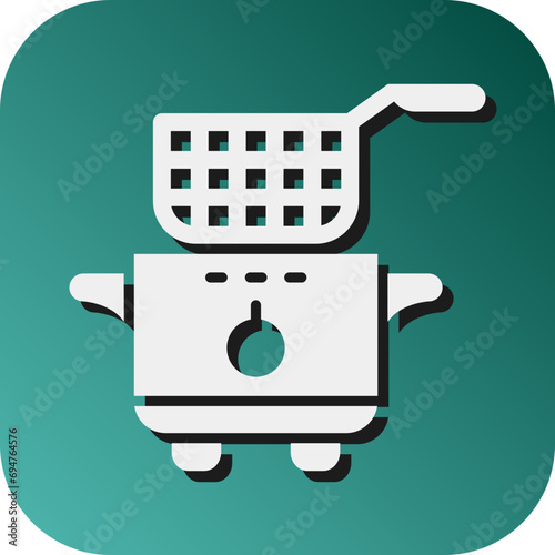 Deep Fryer Vector Glyph Gradient Background Icon Design