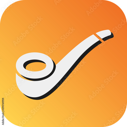 Smoking Pipe Vector Glyph Gradient Background Icon Design