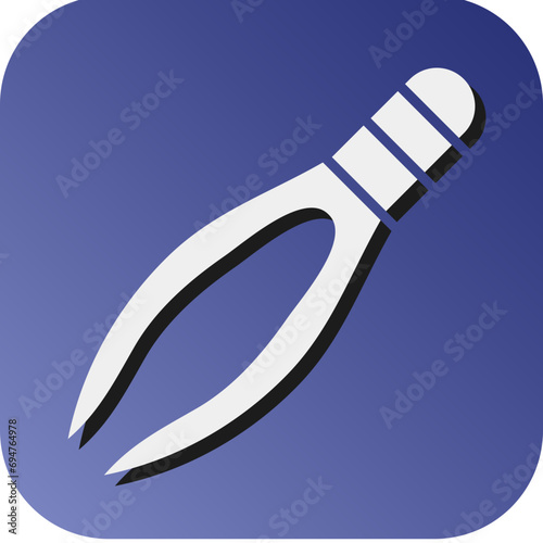 Tweezers Vector Glyph Gradient Background Icon Design