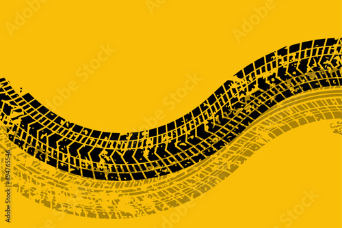 abstract yellow background with tire print marks © AinStory