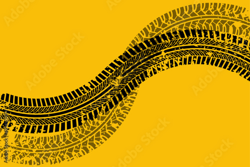 abstract yellow background with tire print marks