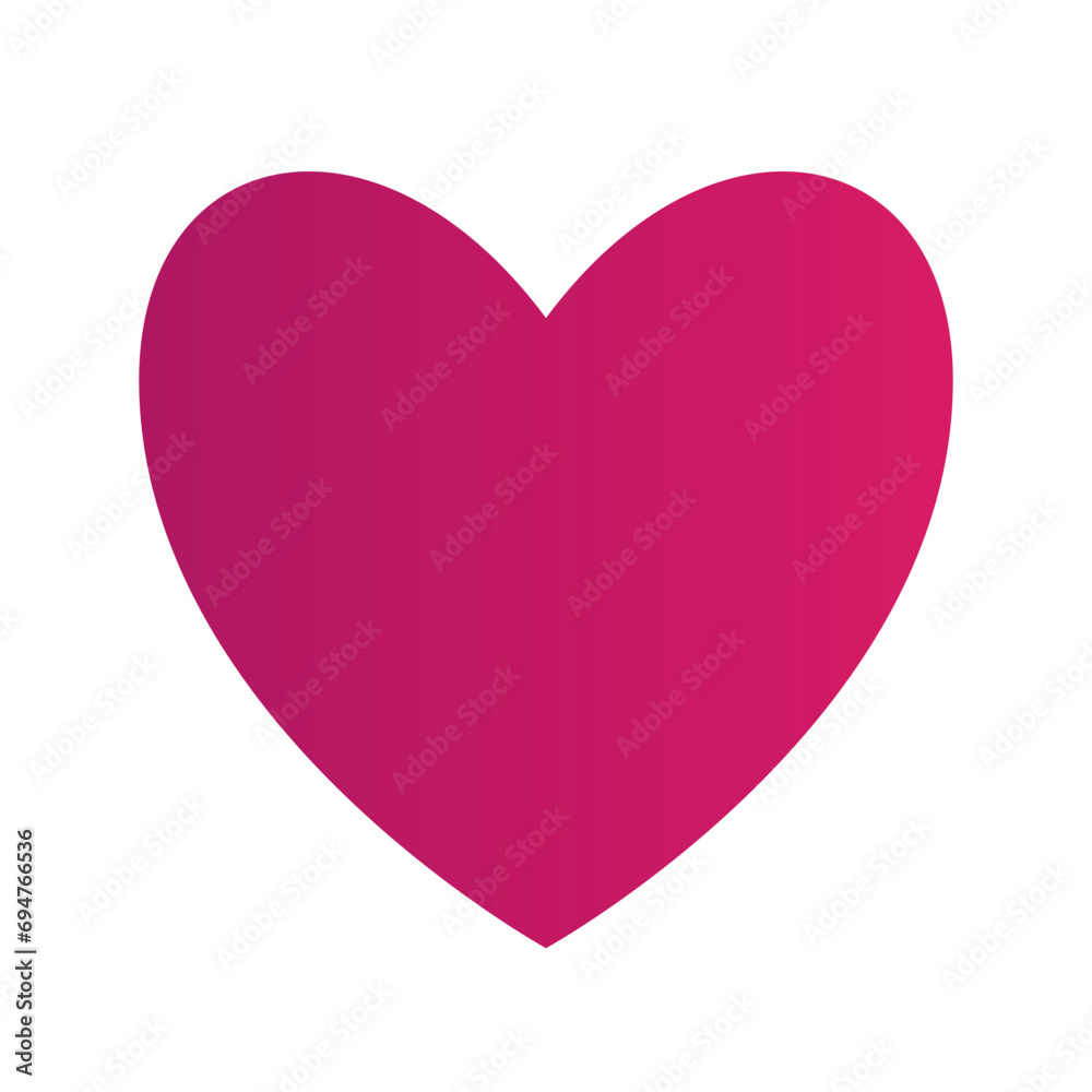 Pink heart, symbol of love. Illustration isolated on white background.
