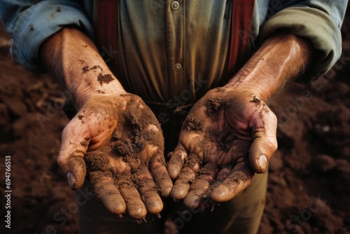 An image of dirty muddy hands