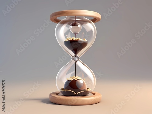 hourglass in 3d cartoon style