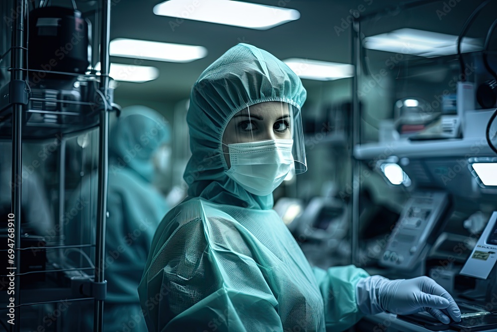 Highly skilled medical professionals in a laboratory setting, collaborating for emergency research and healthcare. Highly skilled medical professionals in a laboratory setting, collaborating for emergency research and healthcare.