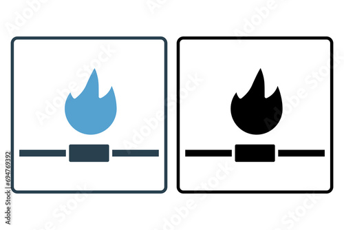 natural gas icon. icon related with energy and technological development . solid icon style. Simple vector design editable