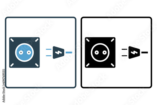 outlet icon. icon related with energy and technological development . solid icon style. Simple vector design editable