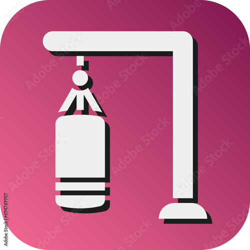 Punching Bag Vector Glyph Gradient Background Icon Designgn