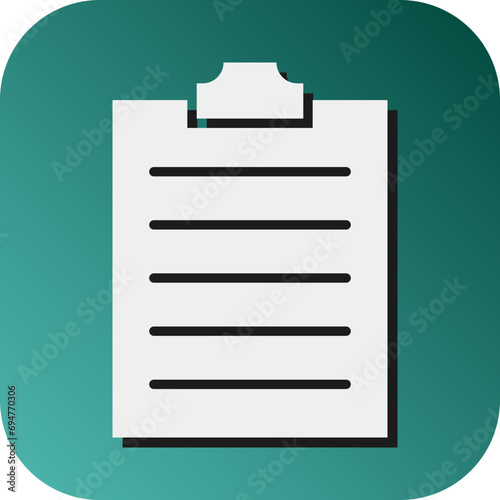 Clipboard Vector Glyph Gradient Background Icon Design