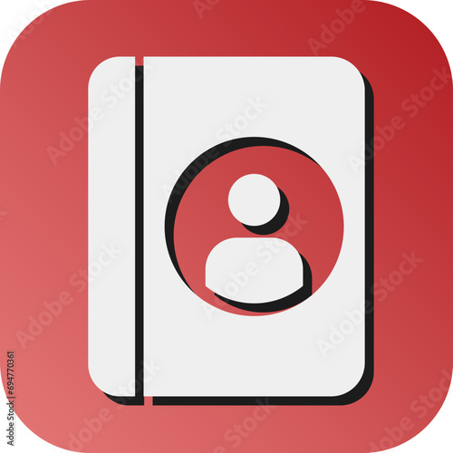 Phonebook Vector Glyph Gradient Background Icon Design