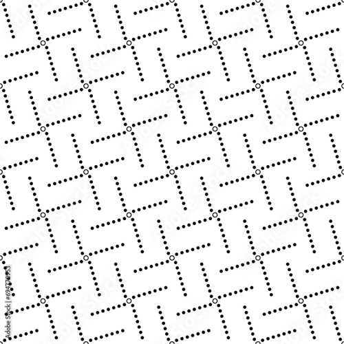 black and white seamless dots circles pattern repeated design  element halftone texture pixel geometric concept vector illustration 
