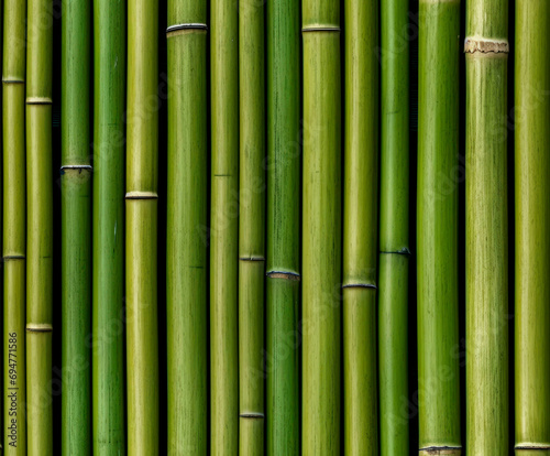 Seamless green bamboo wall texture  natural tiled pattern. 