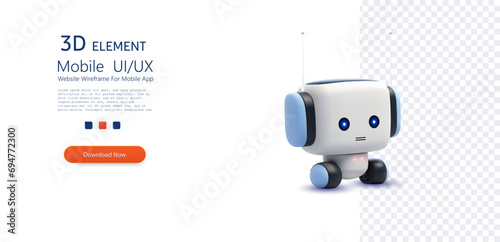 Cute Robot Waving Hand Cartoon Vector Icon Illustration. Science Technology