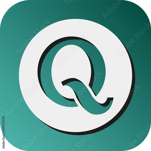 Quora Vector Glyph Gradient Background Icon Design photo