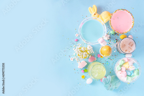 Colorful Easter party mocktails