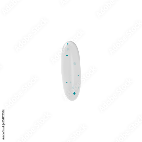 Oval gum pad with blue minerals 3D style, vector illustration