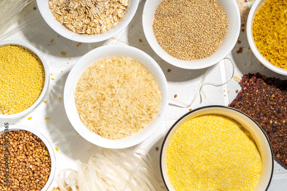 Selection of gluten free cereals Selection of gluten free cereals