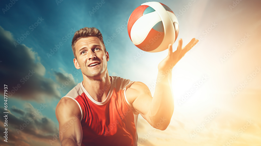 person playing volleyball outdoors
