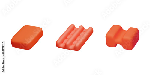 Set of chewing gum, volume 3d vector illustration isolated on white