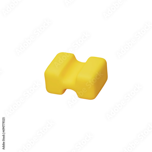 Realistic pad, pill chewing gum, 3D vector yellow color fruity flavor bubble gum, oral freshener, dental protection