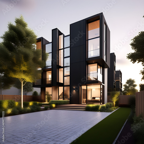 modern house in the park