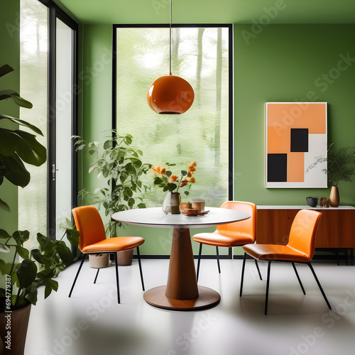 living room with flowers