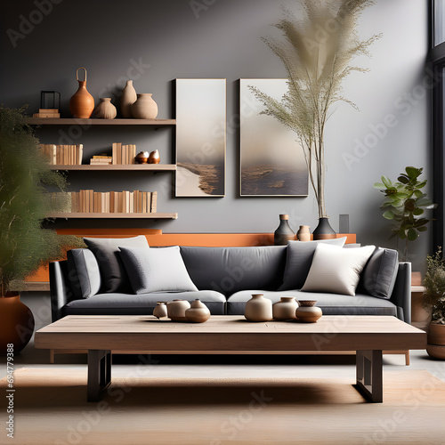 modern living room with sofa