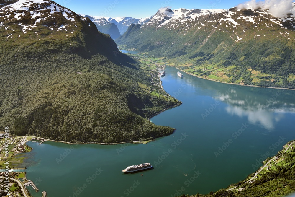 Cruise ships visiting Olden, Norway