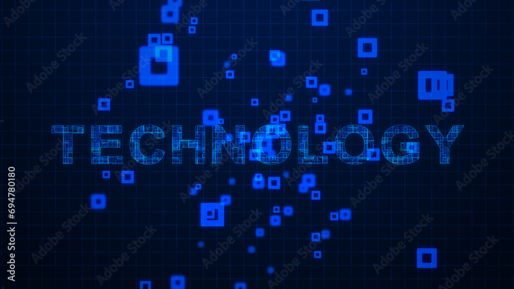 Technology Texts Circuit Lines Animation on Grid Background