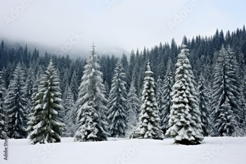 snow covered trees in the forest © Vasili