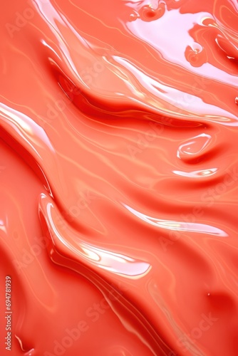 Glossy coral metal fluid glossy chrome mirror water effect background backdrop