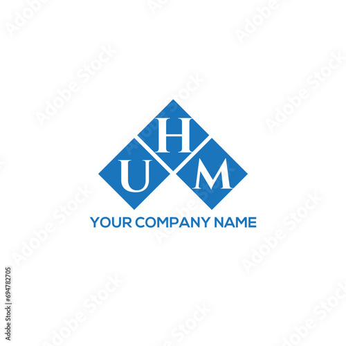 HUM letter logo design on white background. HUM creative initials letter logo concept. HUM letter design.
