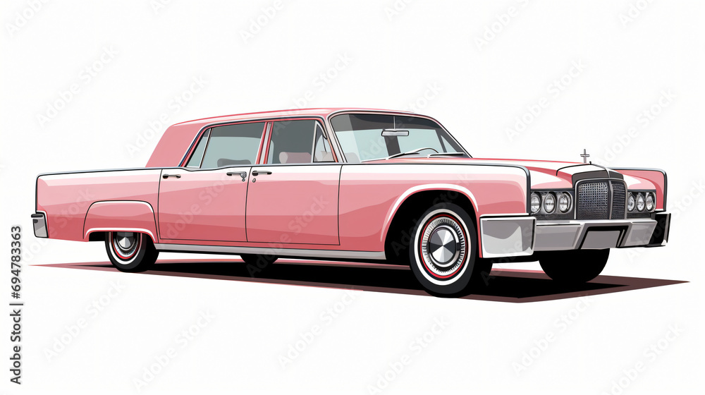 Limousine illustration on White Background